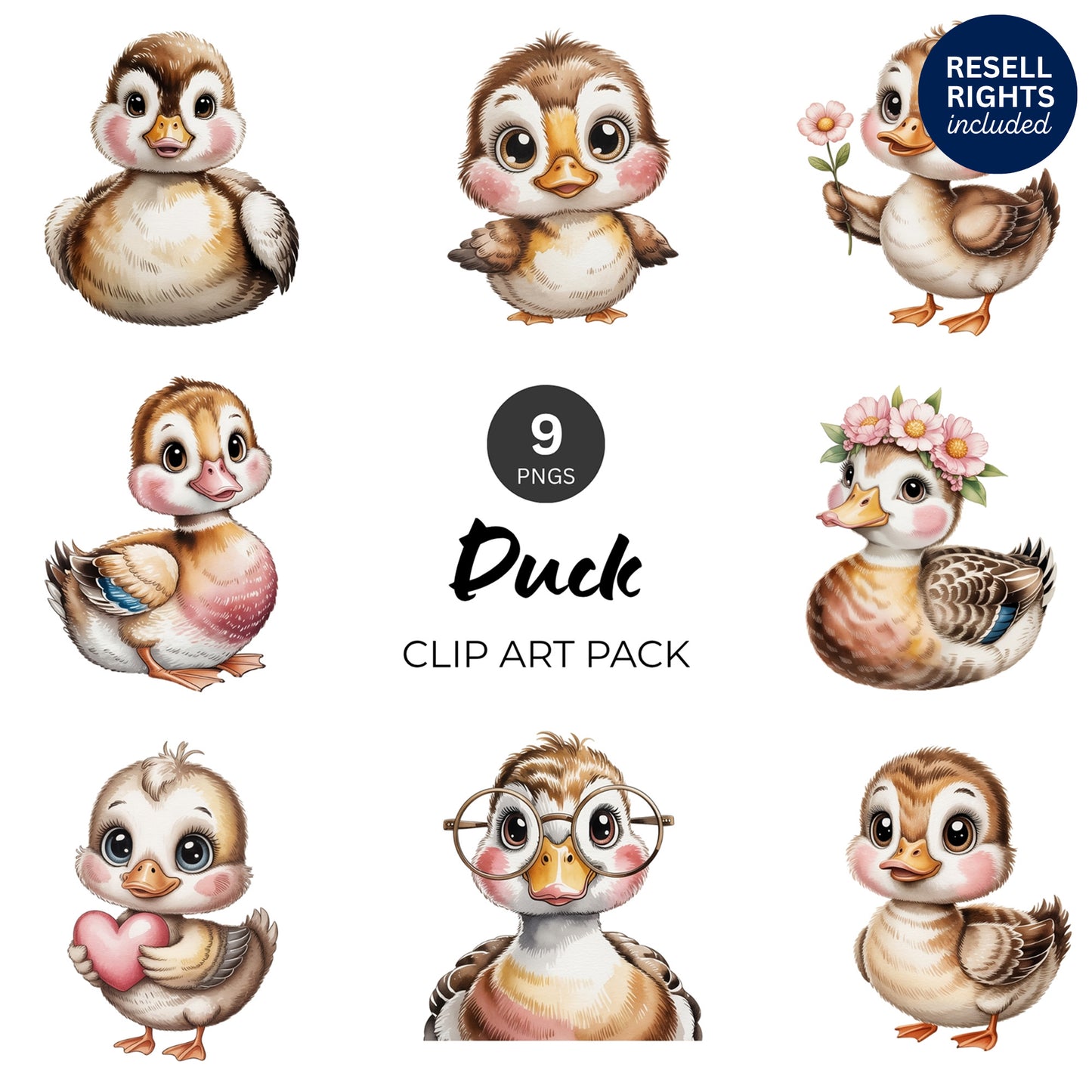Duck Clipart Pack | Resell Rights Included