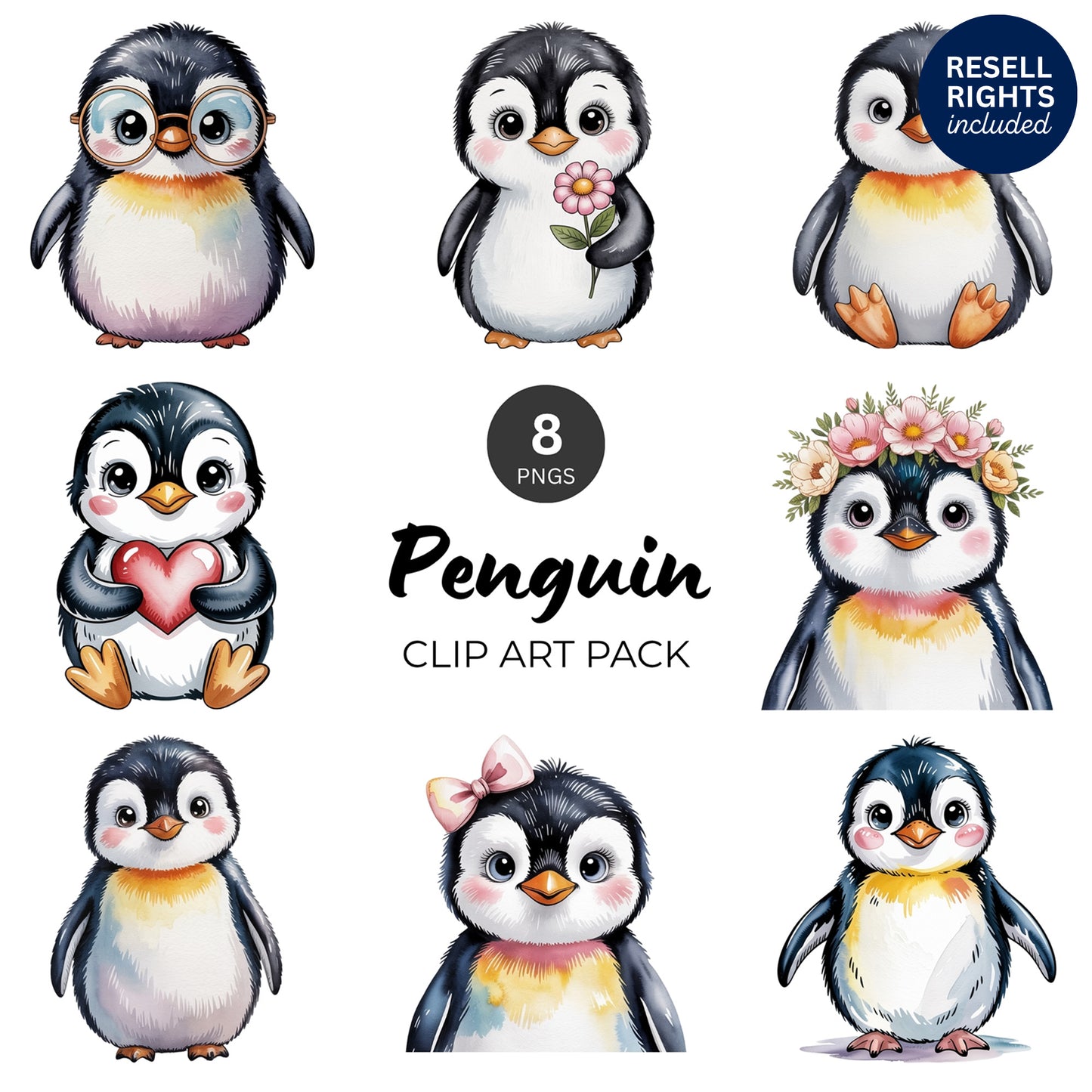 Penguin Clipart Pack | Resell Rights Included