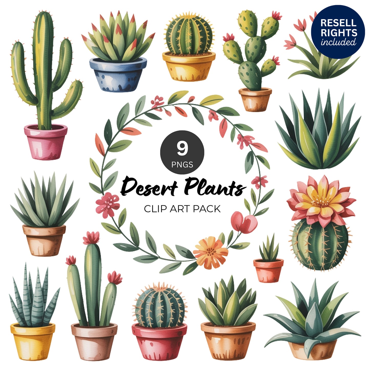 Desert Plant Clipart Pack | Resell Rights Included
