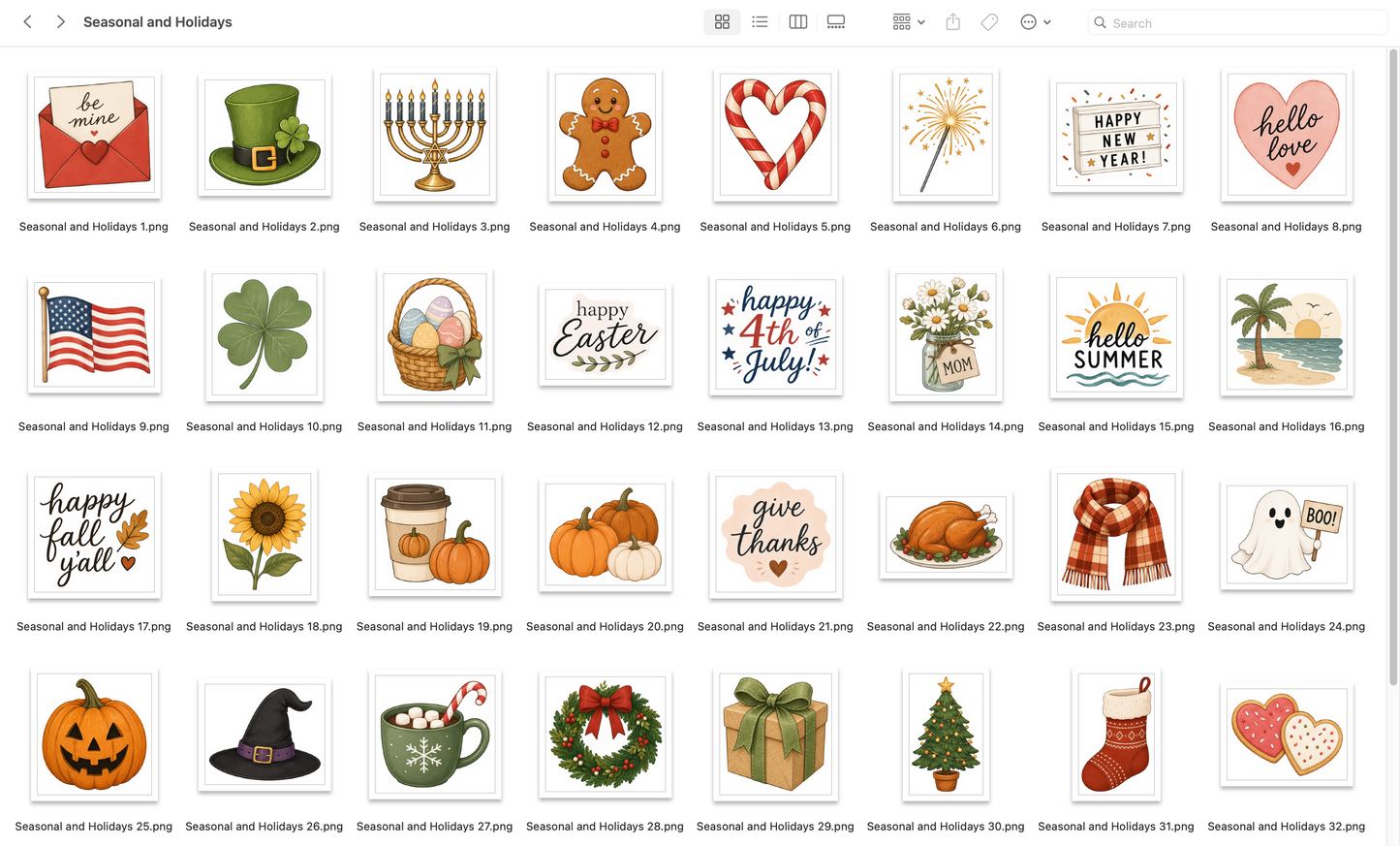 Seasonal and Holidays Stickers