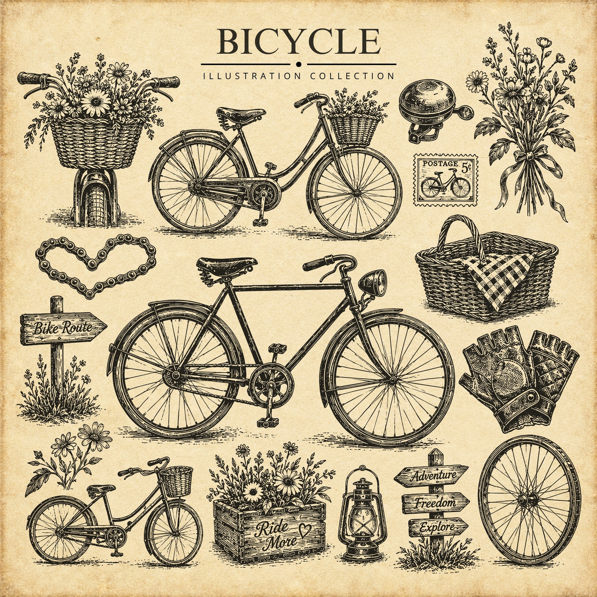 Bicycle Illustration Collection