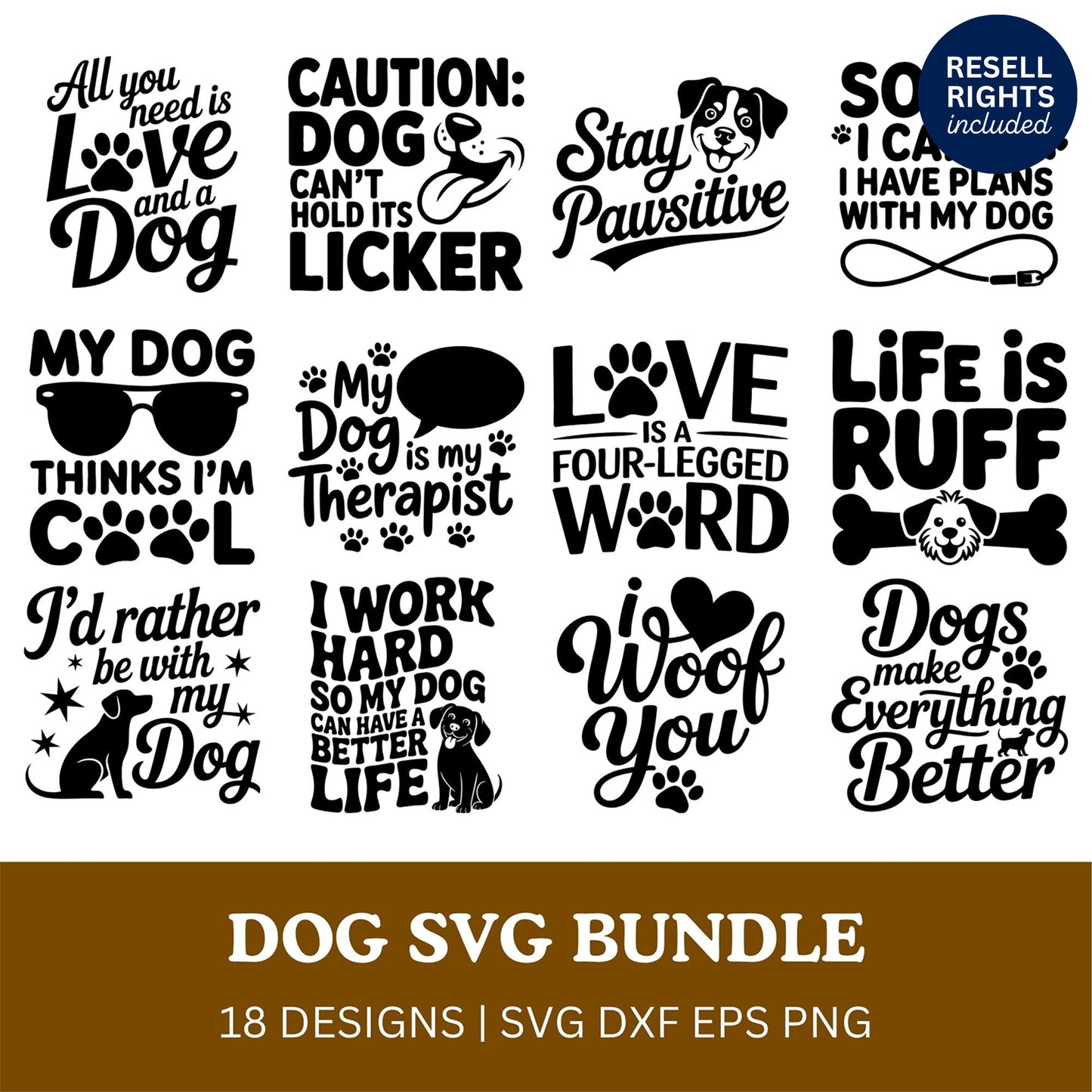 Dog SVG Bundle | Resell Rights Included