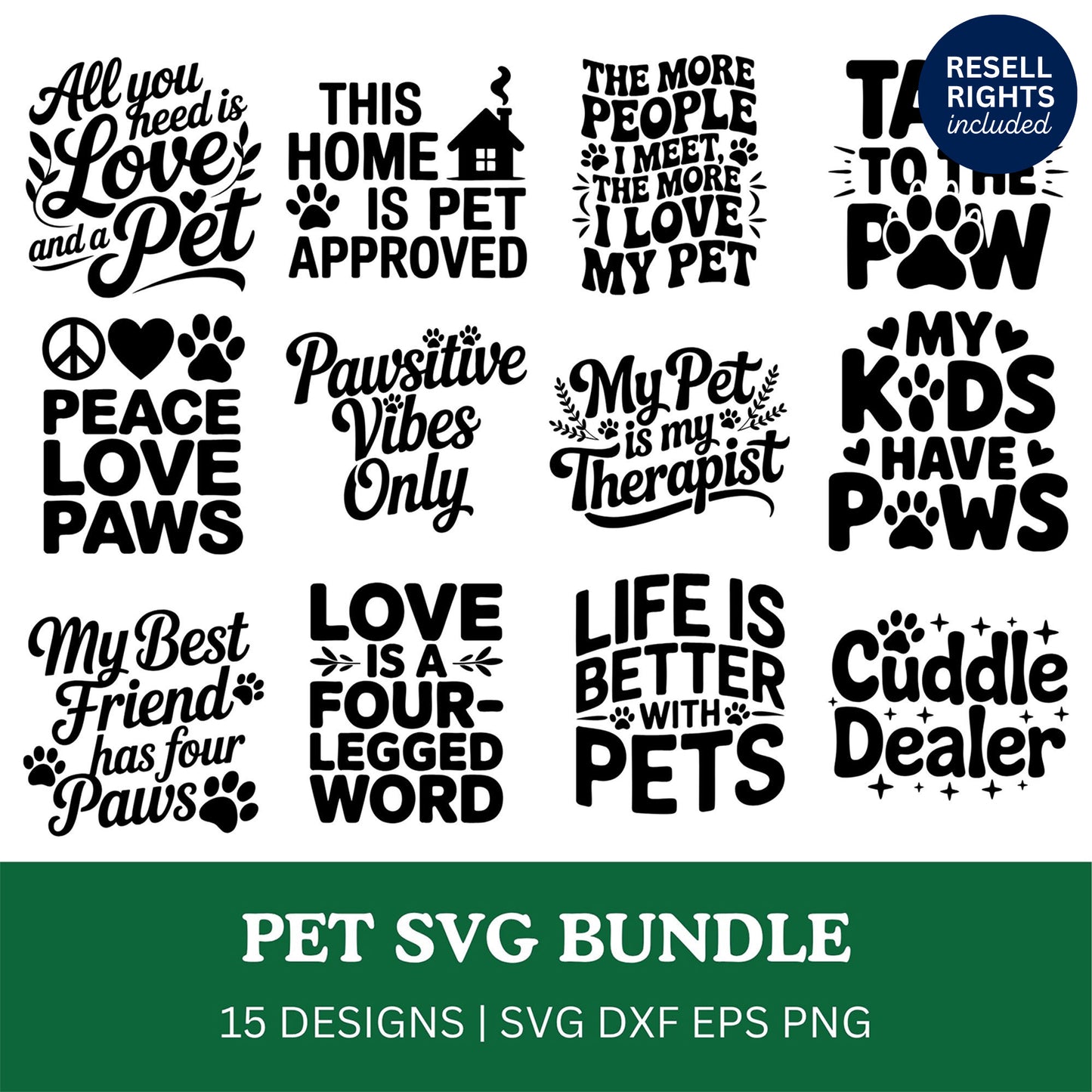 Pet SVG Bundle | Resell Rights Included