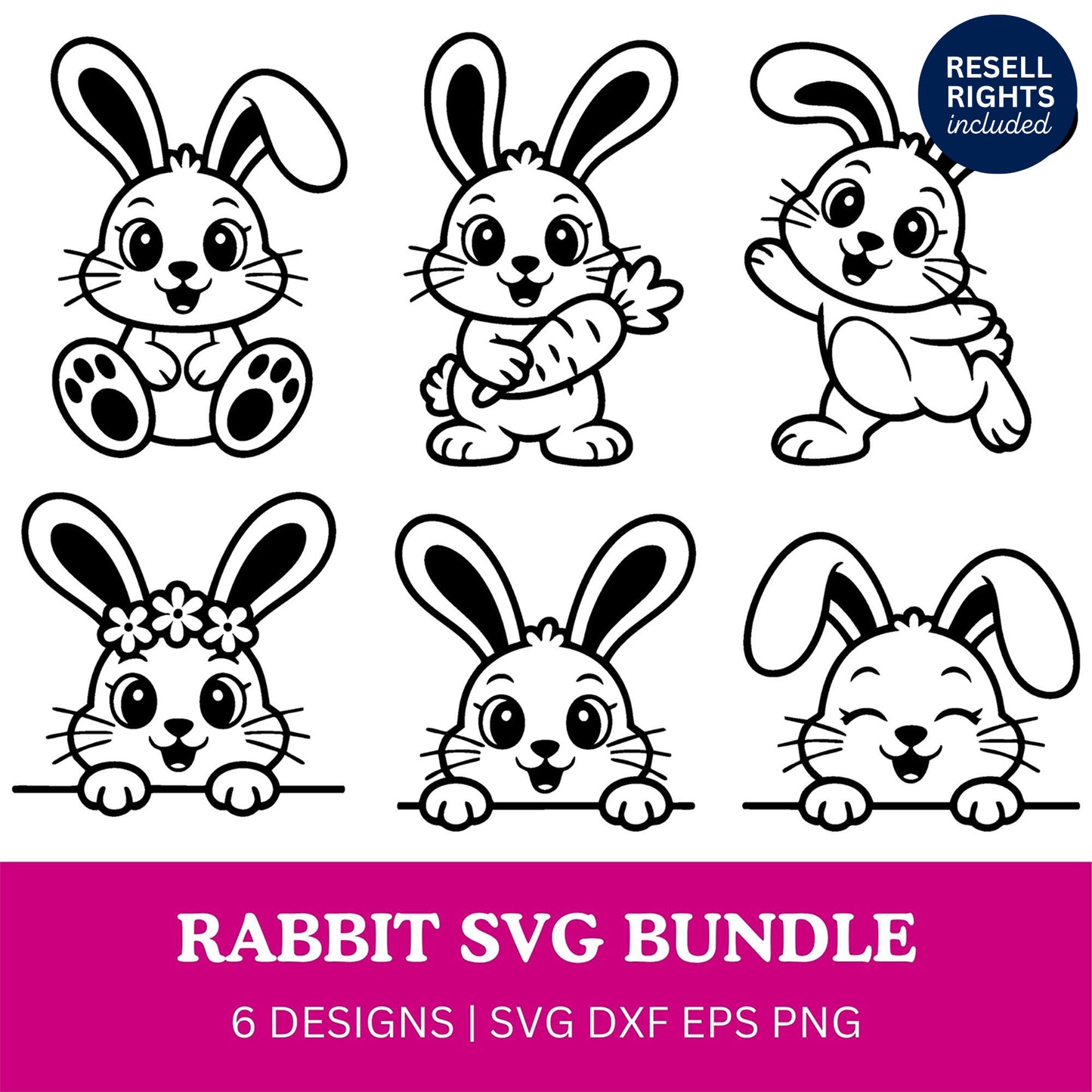 Rabbit SVG Bundle | Resell Rights Included