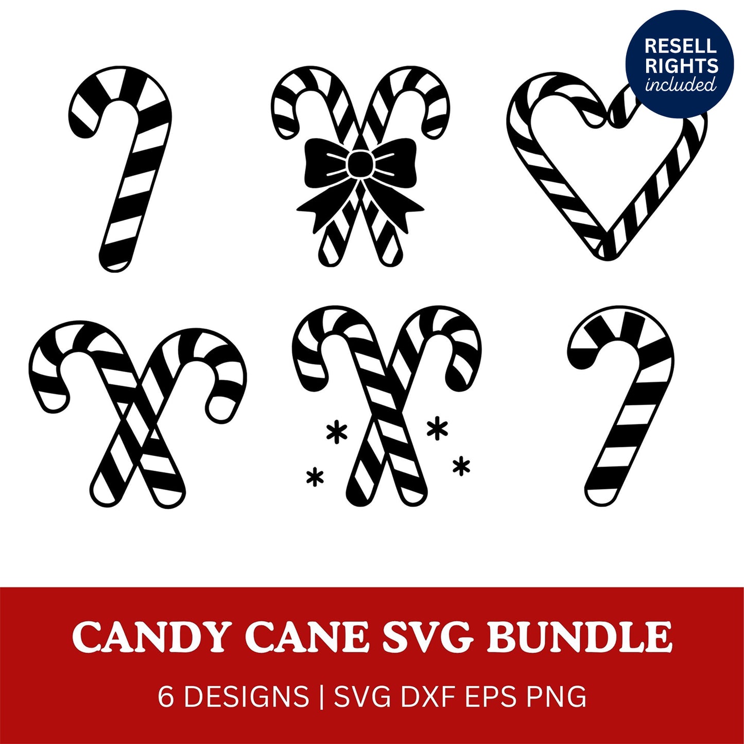 Candy Cane SVG Bundle | Resell Rights Included