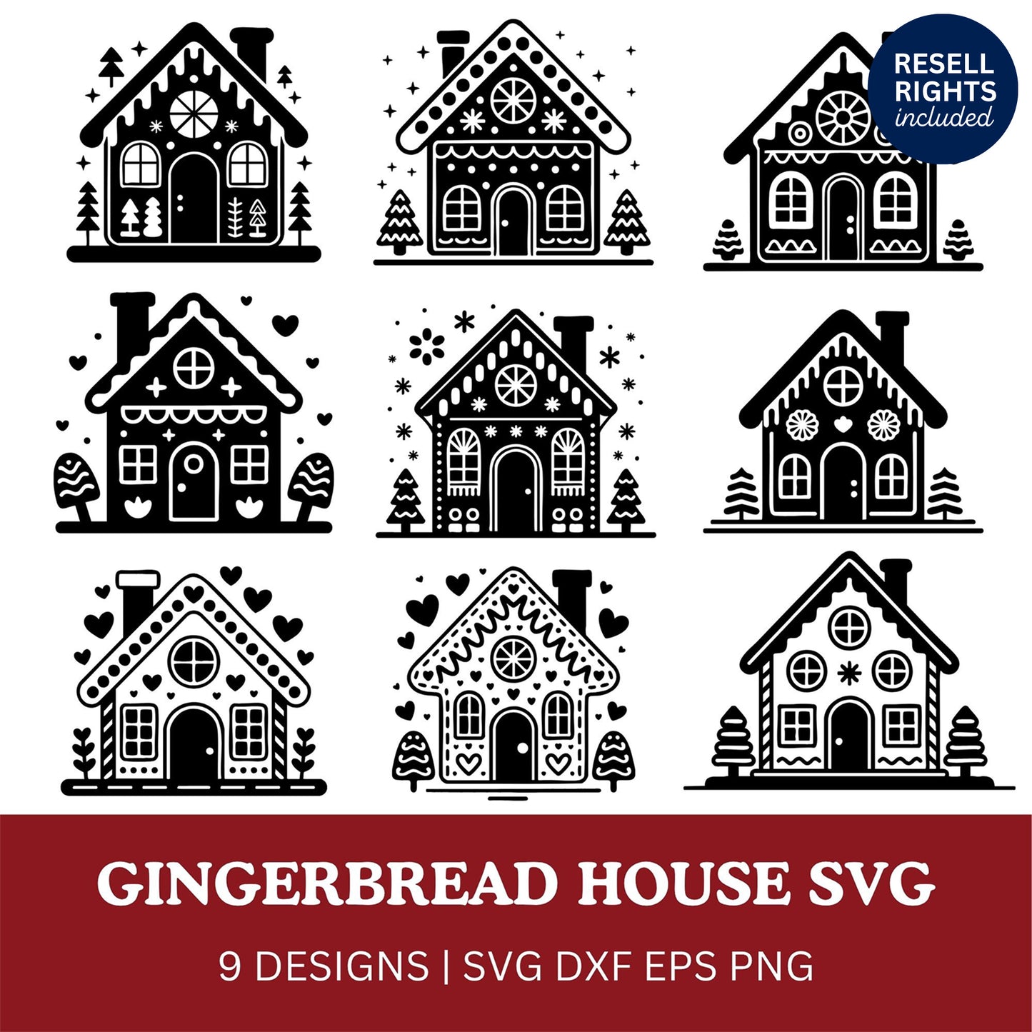 Gingerbread House SVG Bundle | Resell Rights Included