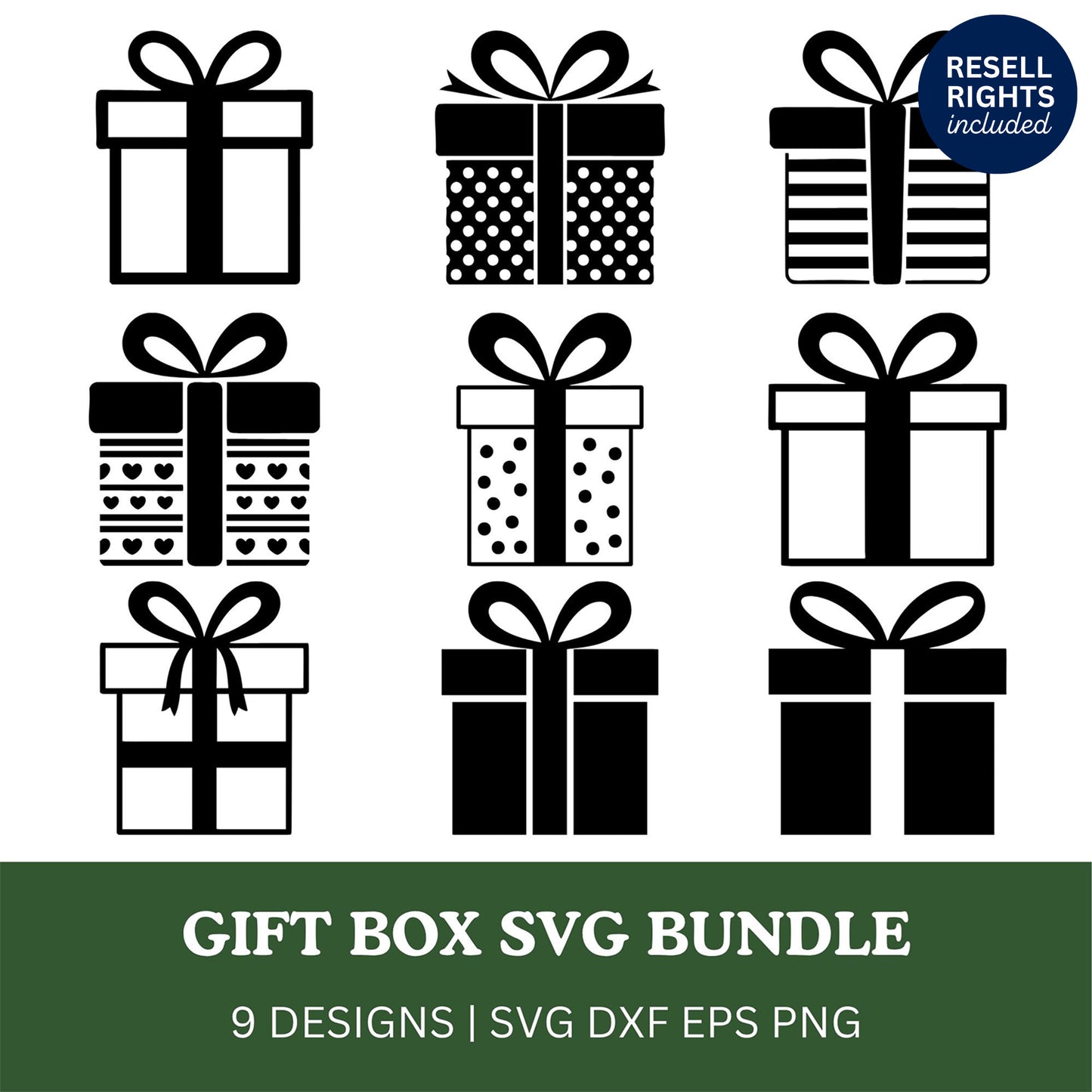Gift Box SVG Bundle | Resell Rights Included