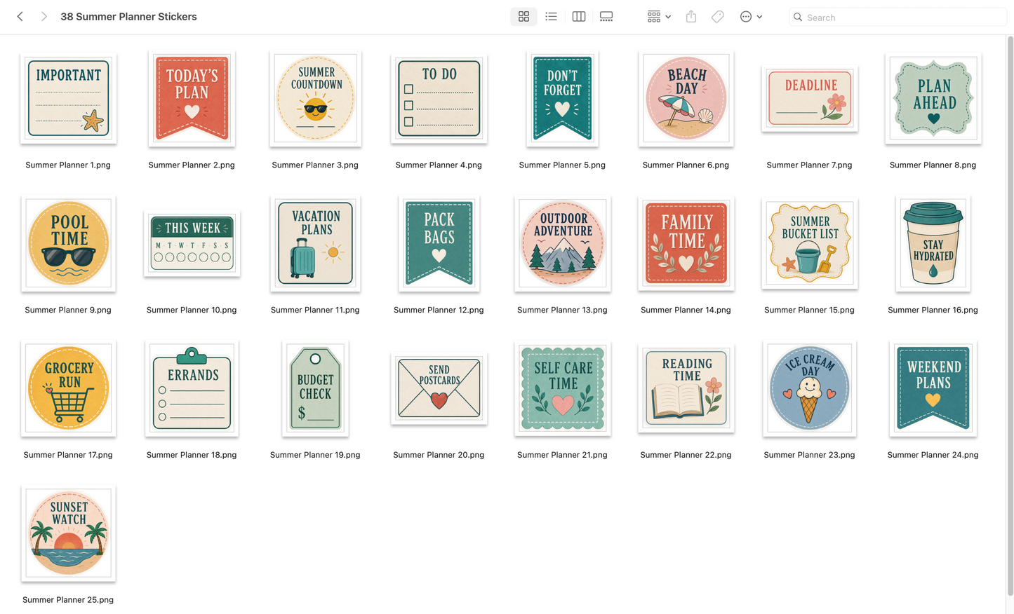 Summer Planner Stickers