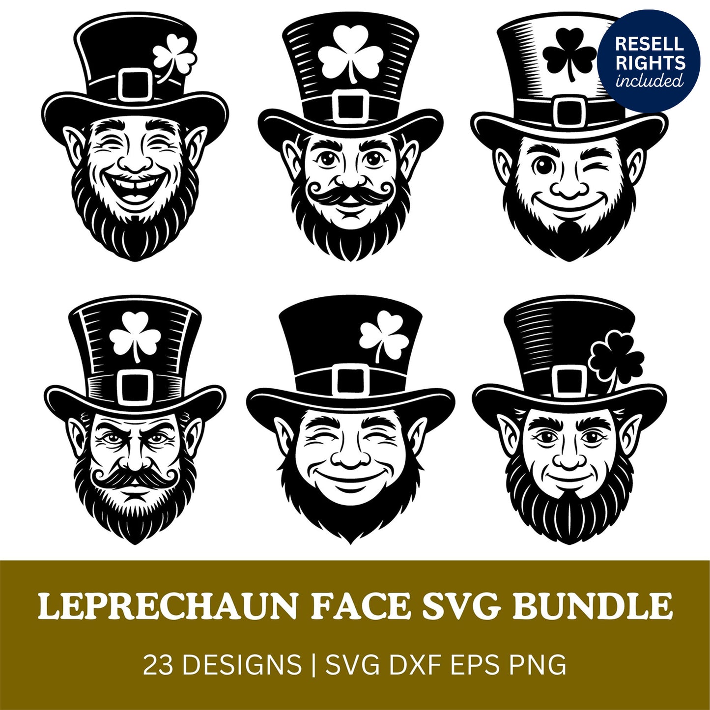 Leprechaun Face SVG Bundle | Resell Rights Included