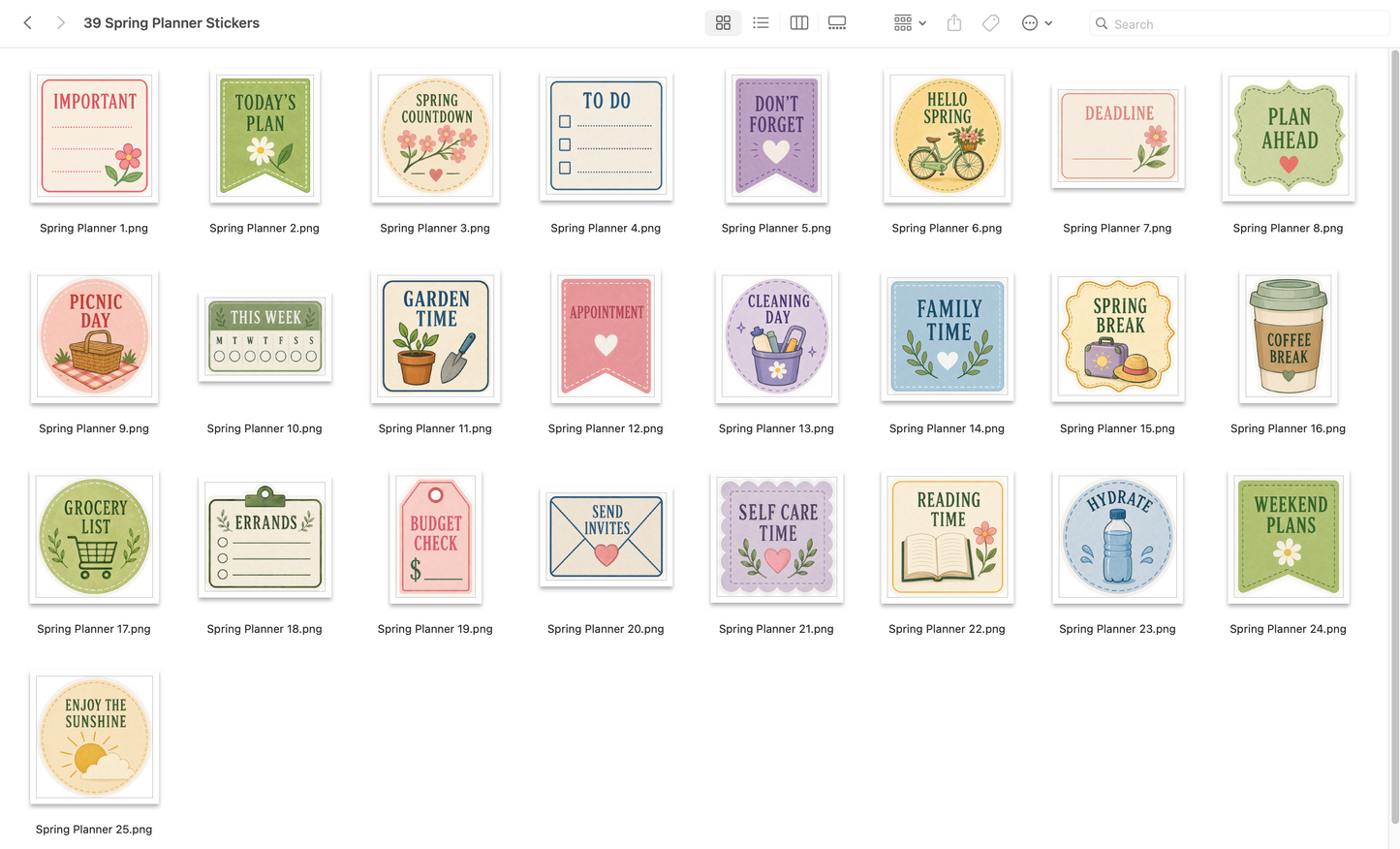 Spring Planner Stickers