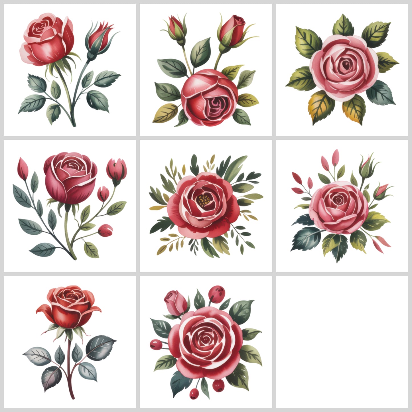Red Rose Clipart Pack | Resell Rights Included