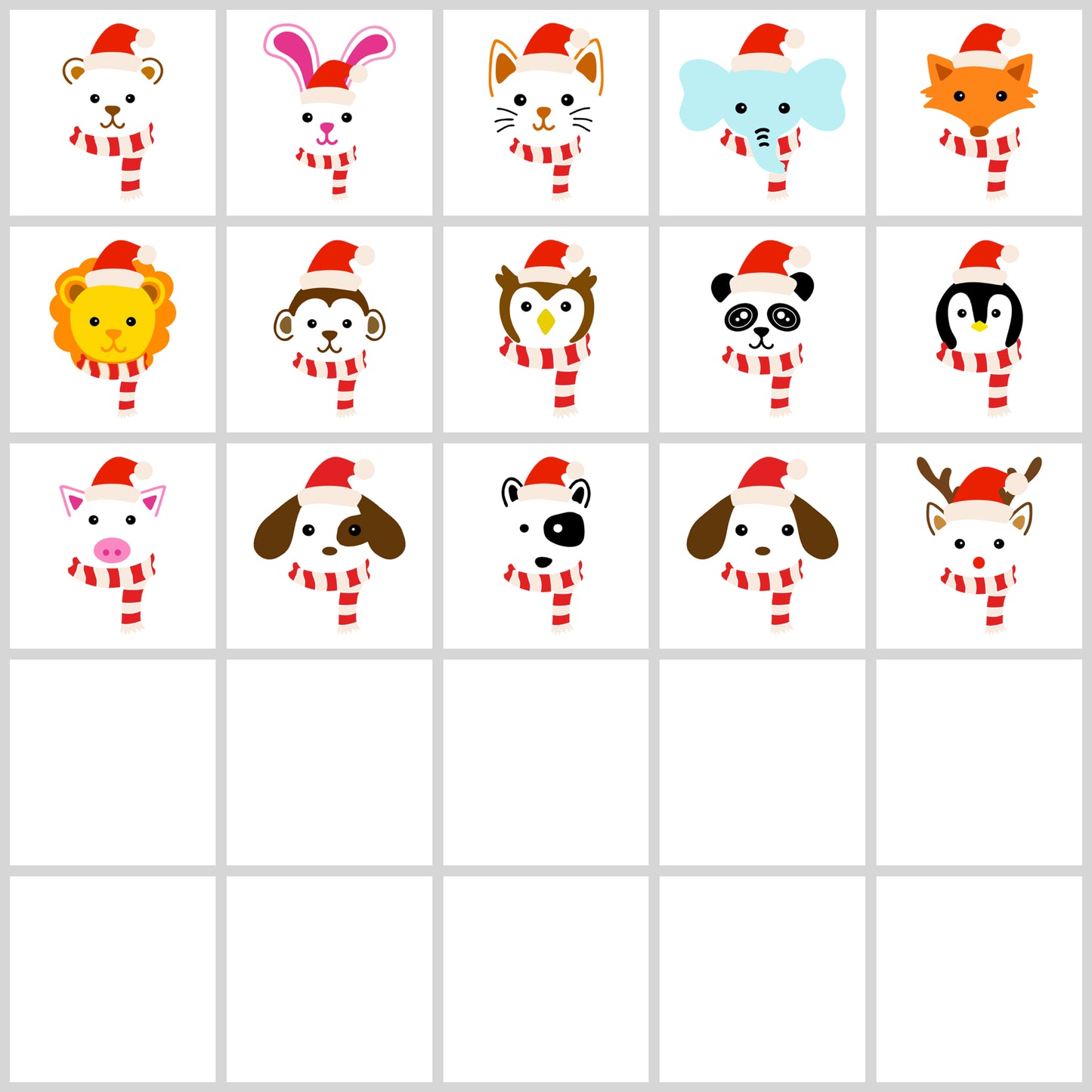 Cute Christmas Animal SVG Bundle | Resell Rights Included