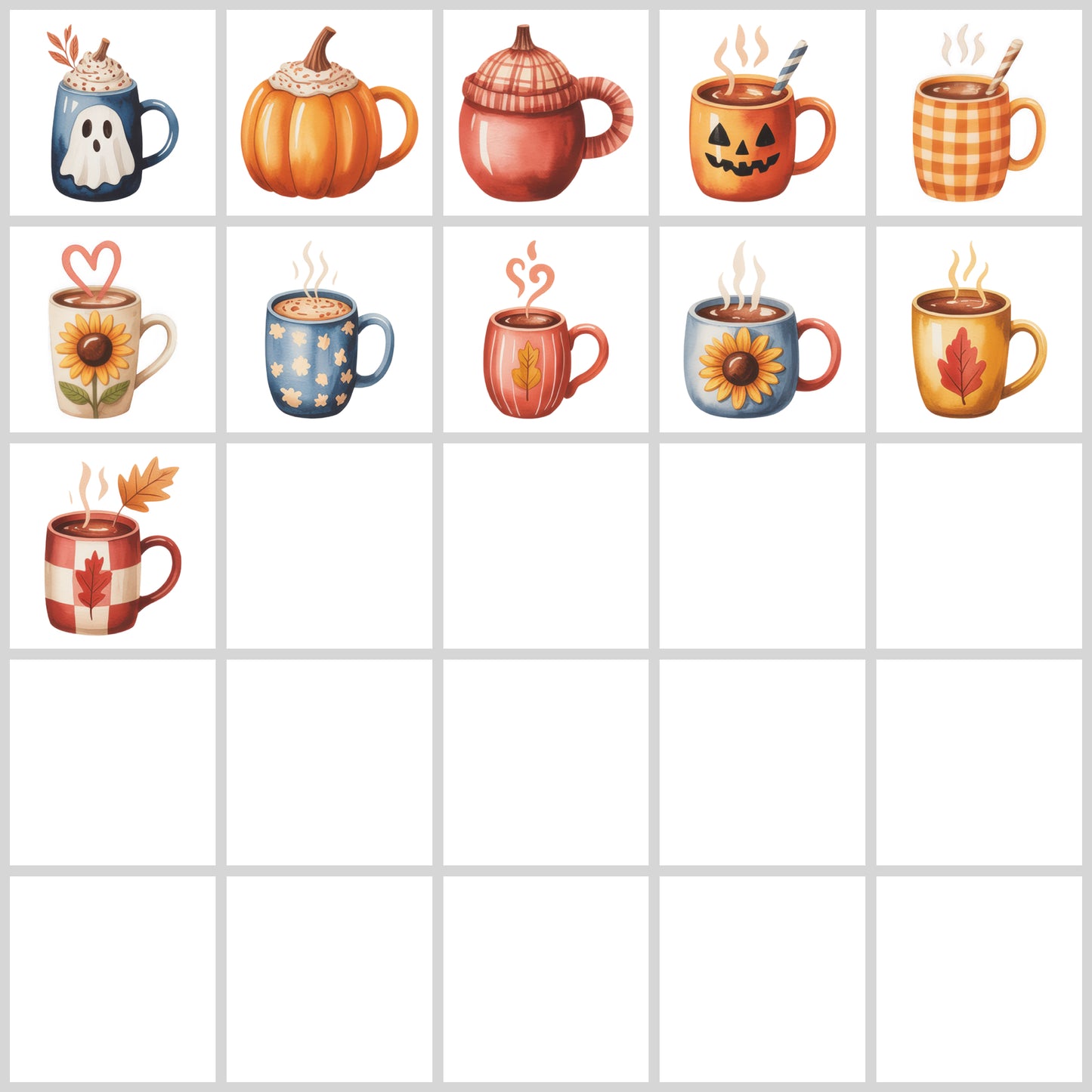 Fall Mug Clipart Pack | Resell Rights Included