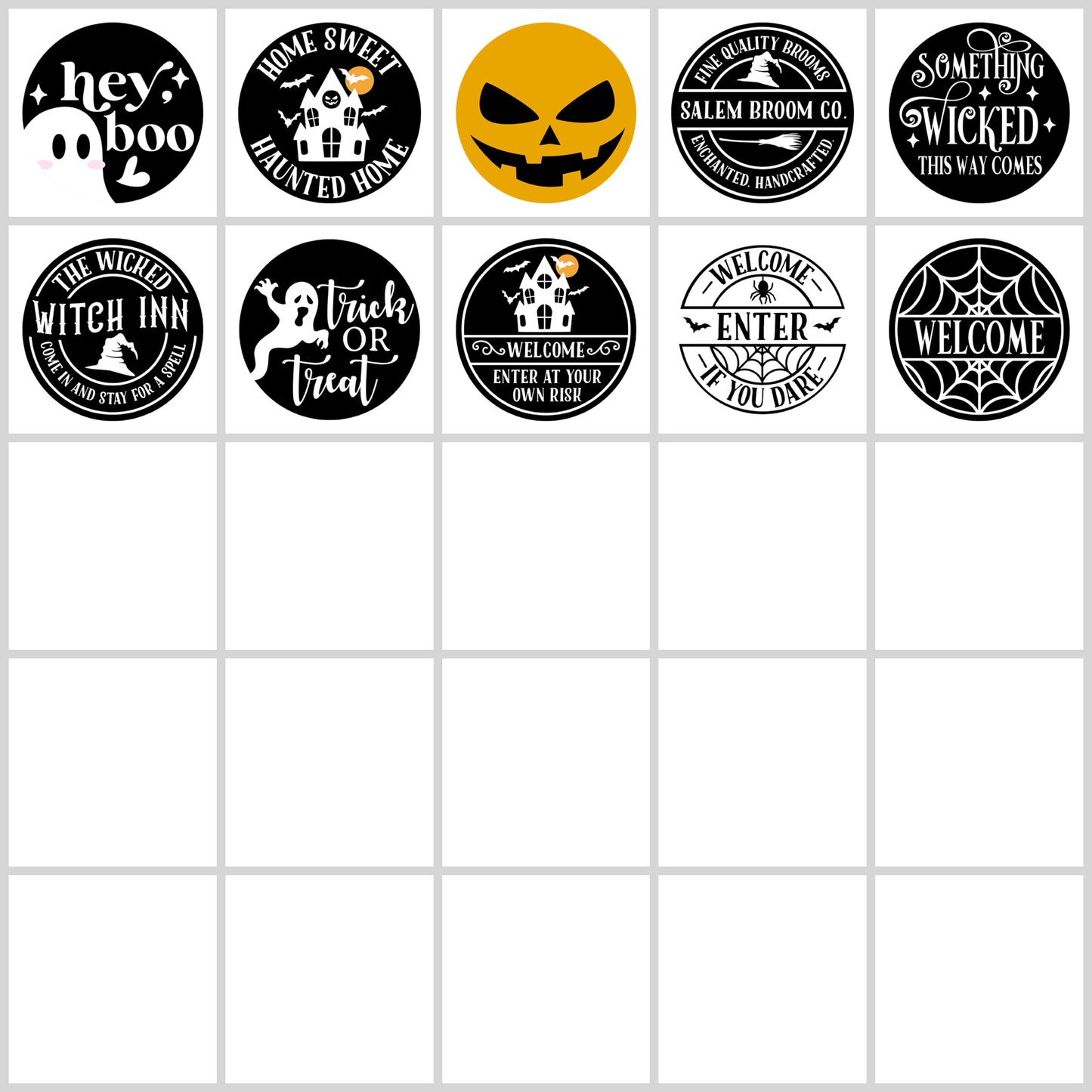 Halloween Round Sign SVG Bundle | Resell Rights Included