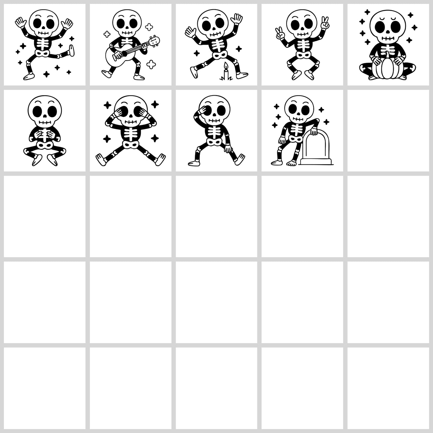 Cute Skeleton SVG Bundle | Resell Rights Included