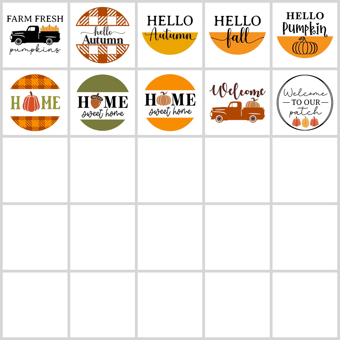 Fall Round Sign SVG Bundle | Resell Rights Included