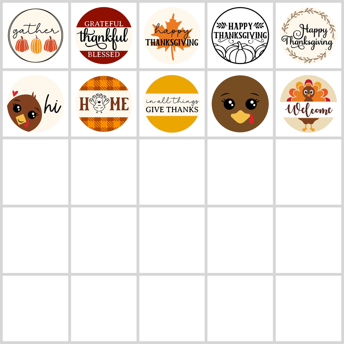 Thanksgiving Round Sign SVG Bundle | Resell Rights Included