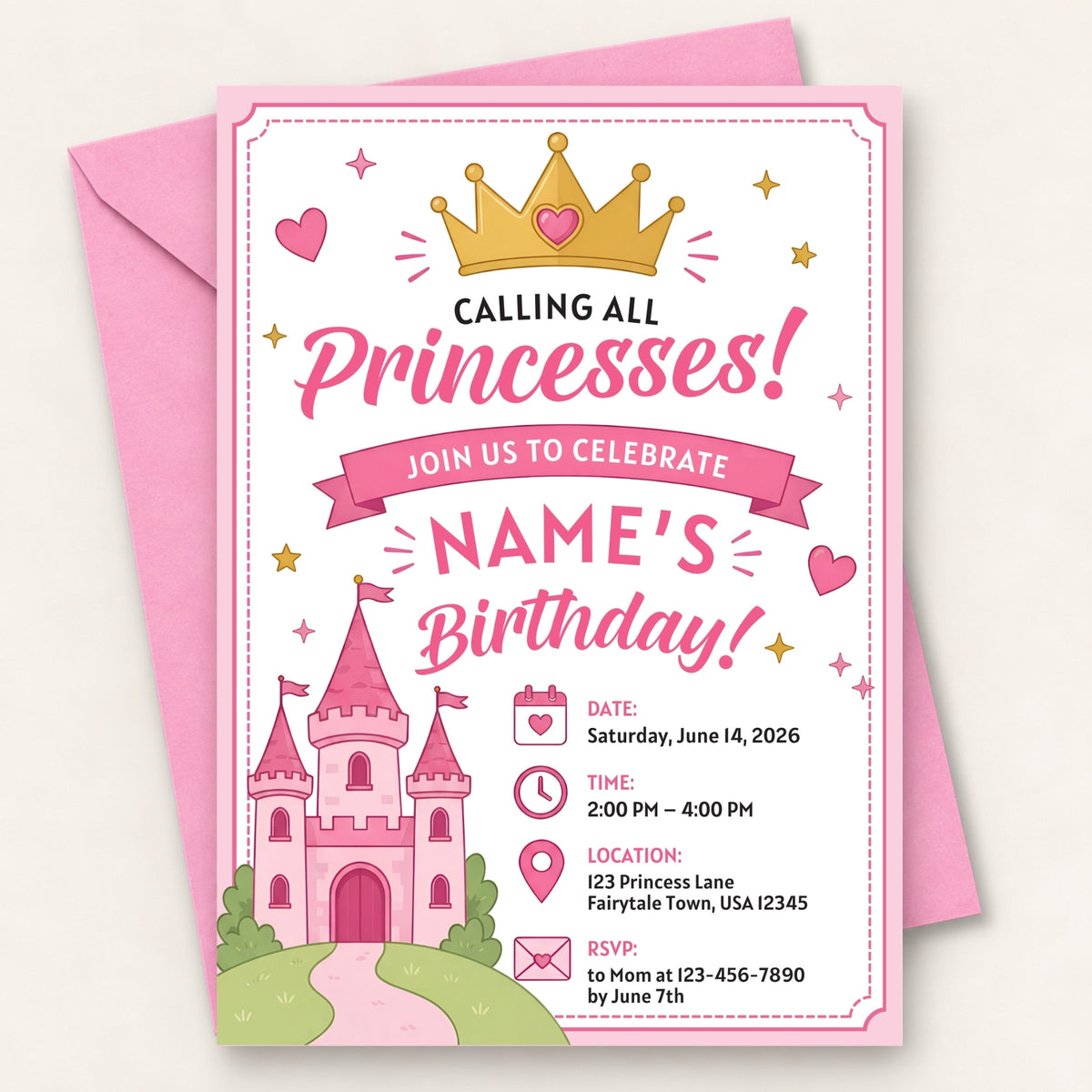 Princess Birthday Invitation
