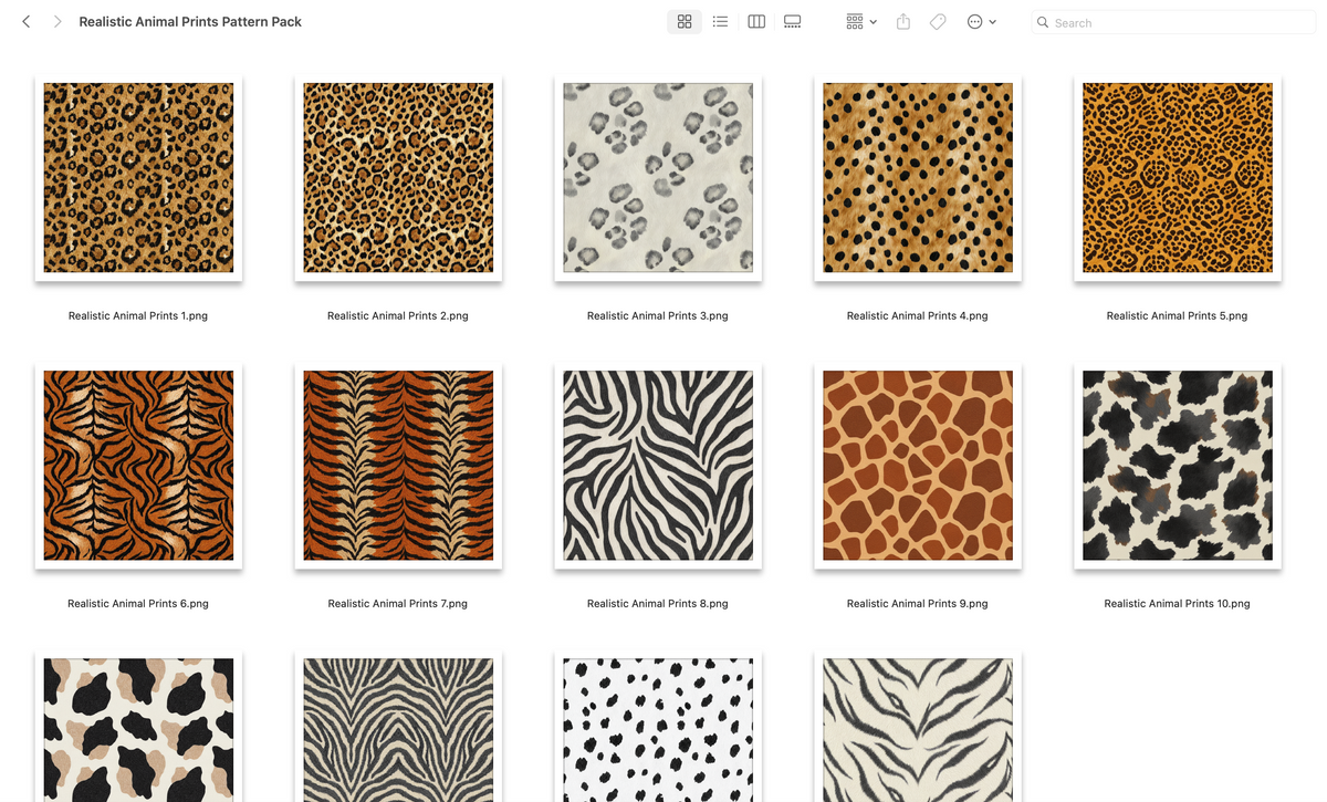 Realistic Animal Prints Pattern Pack