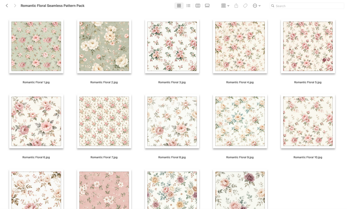 Romantic Floral Seamless Pattern Pack