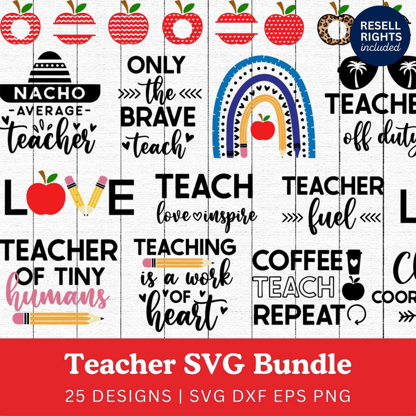 Teacher SVG Bundle | Resell Rights Included