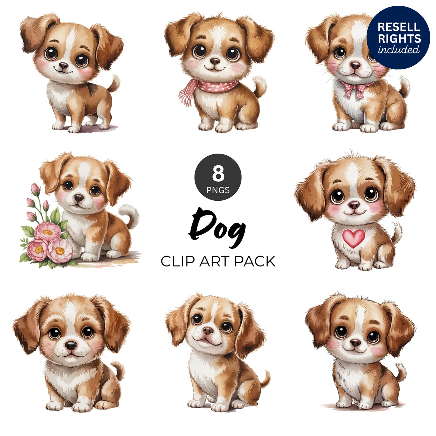Dog Clipart Pack | Resell Rights Included