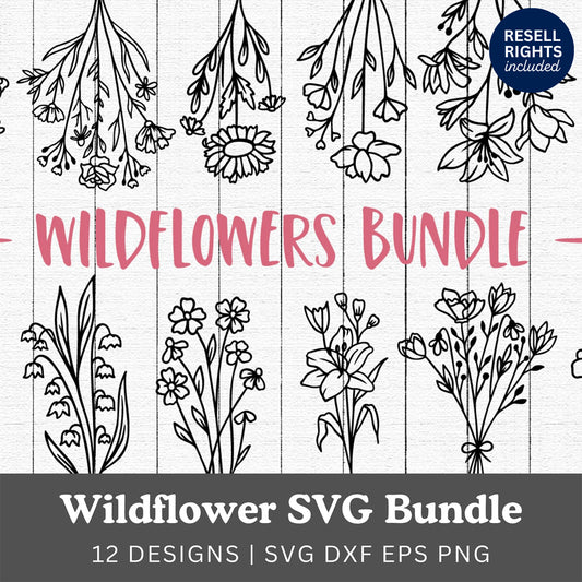 Wildflower SVG Bundle | Resell Rights Included