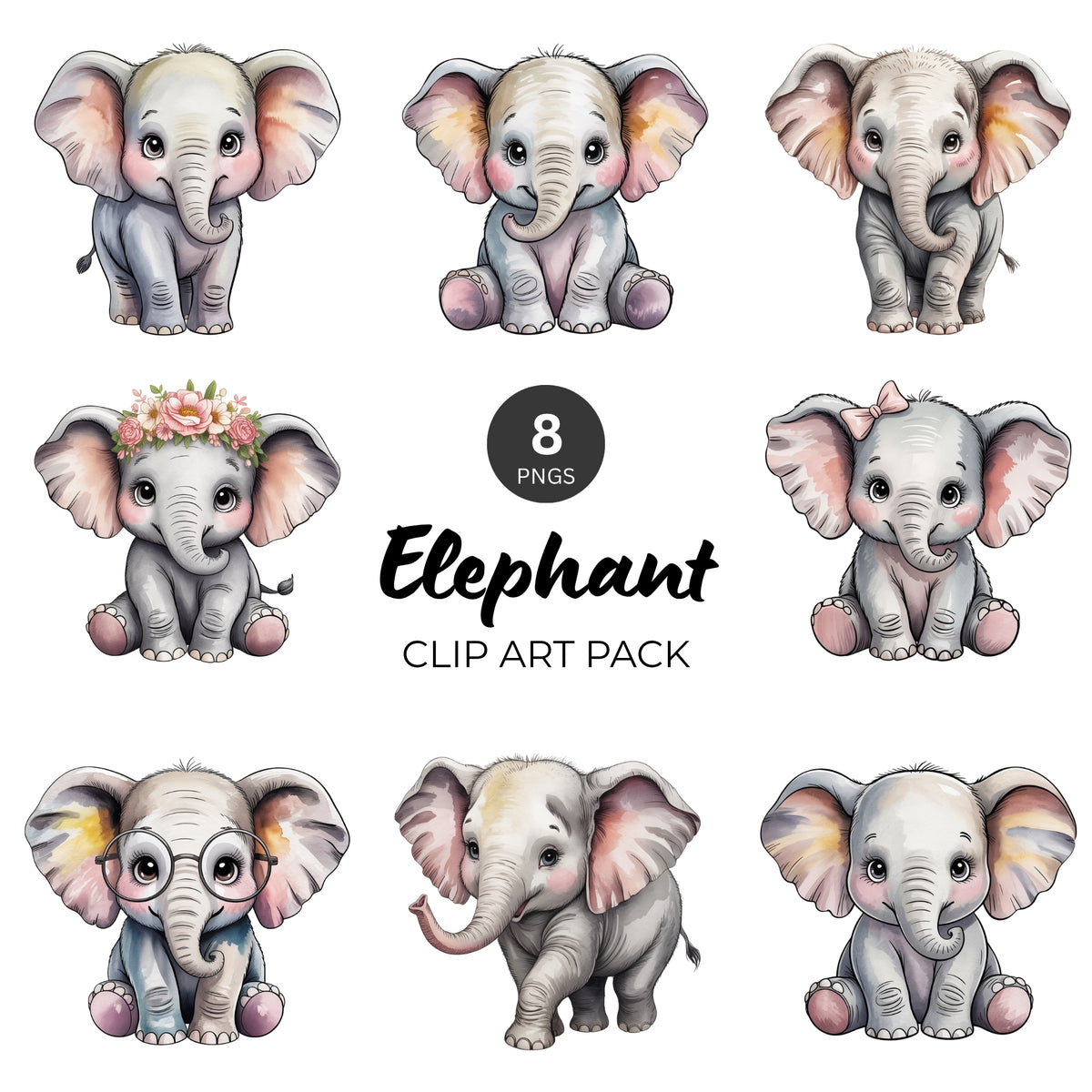 Elephant Clipart Pack