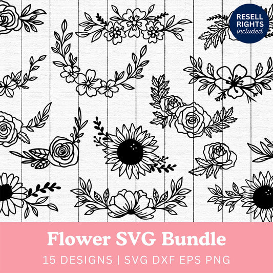Flower SVG Bundle | Resell Rights Included