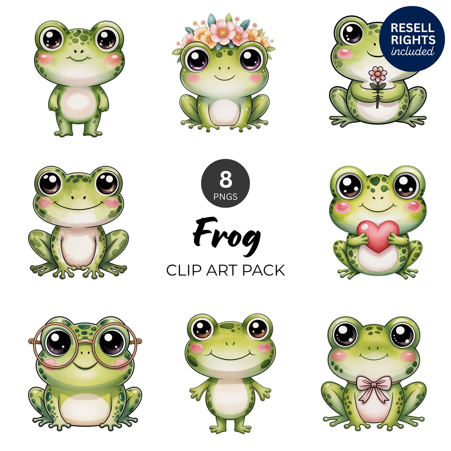 Frog Clipart Pack | Resell Rights Included