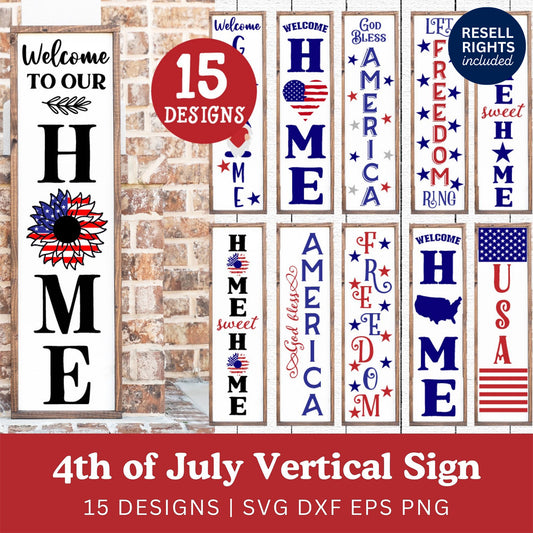 4th of July Porch Sign SVG Bundle | Resell Rights Included