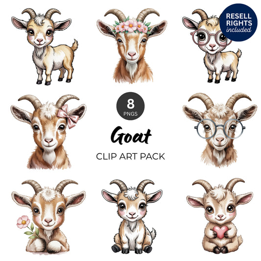 Goat Clipart Pack | Resell Rights Included