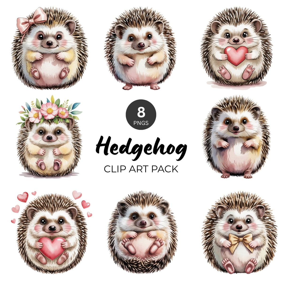 Hedgehog Clipart Pack