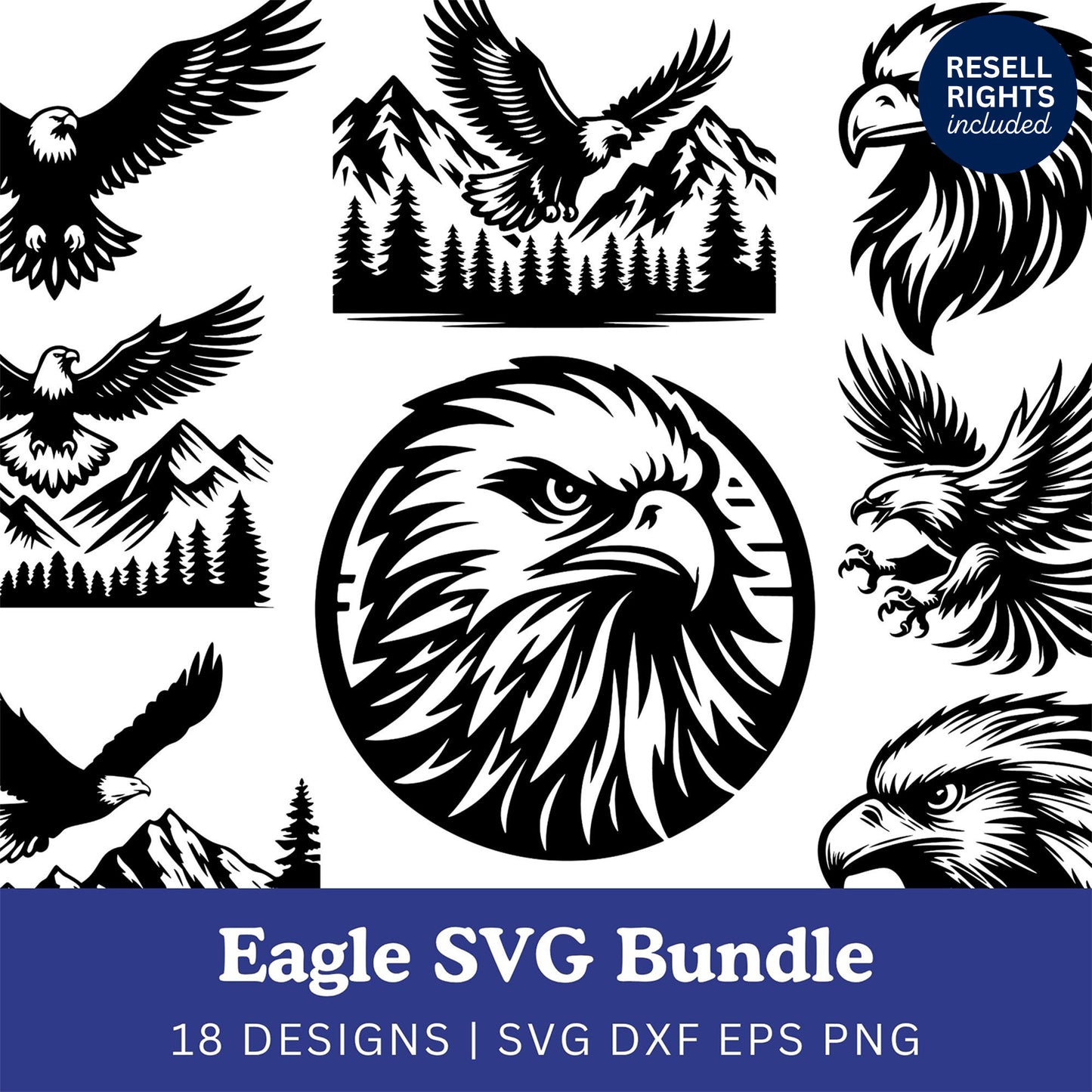 Eagle SVG Bundle | Resell Rights Included