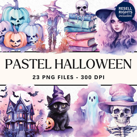 Pastel Halloween Clipart Pack | Resell Rights Included