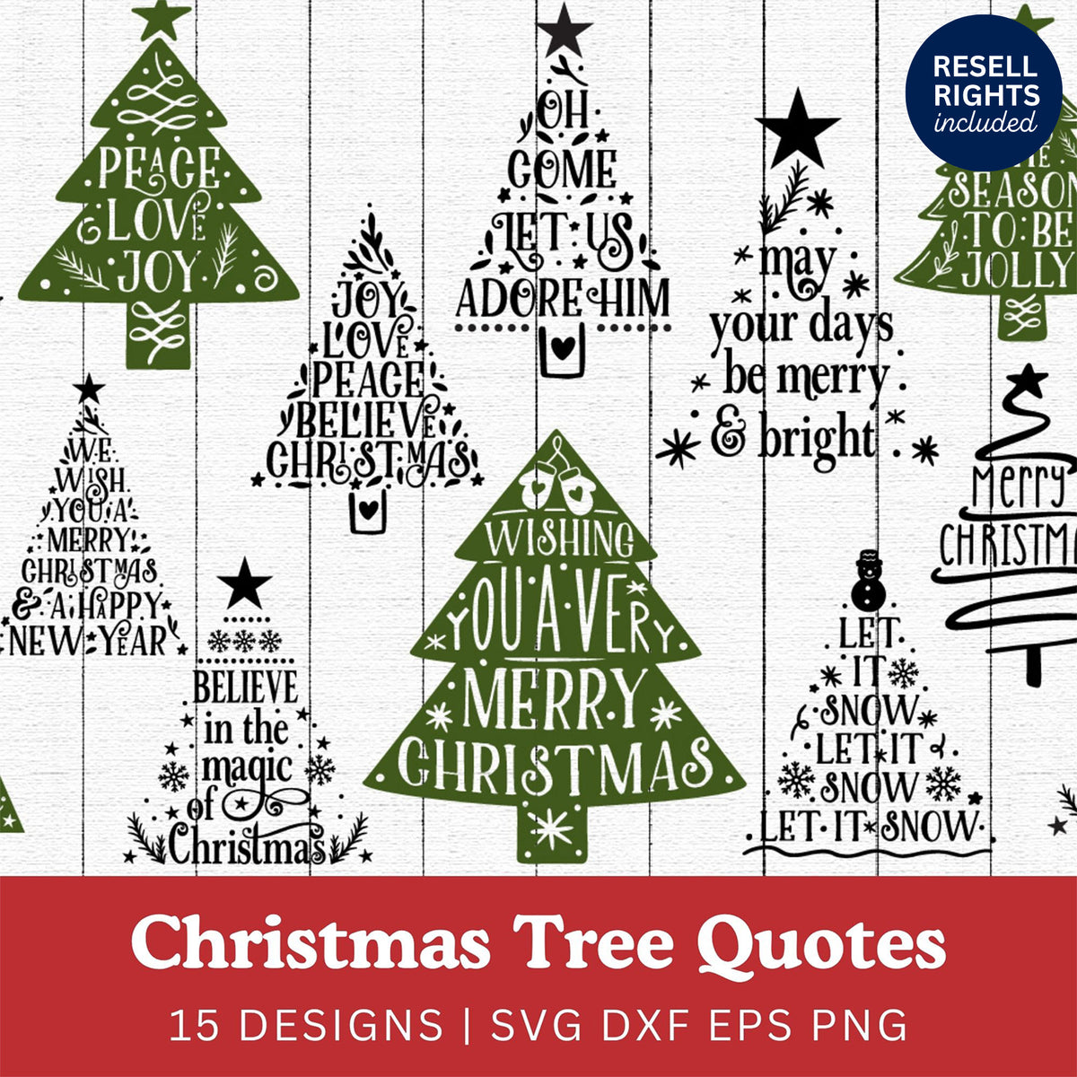 Christmas Tree Quotes SVG Bundle