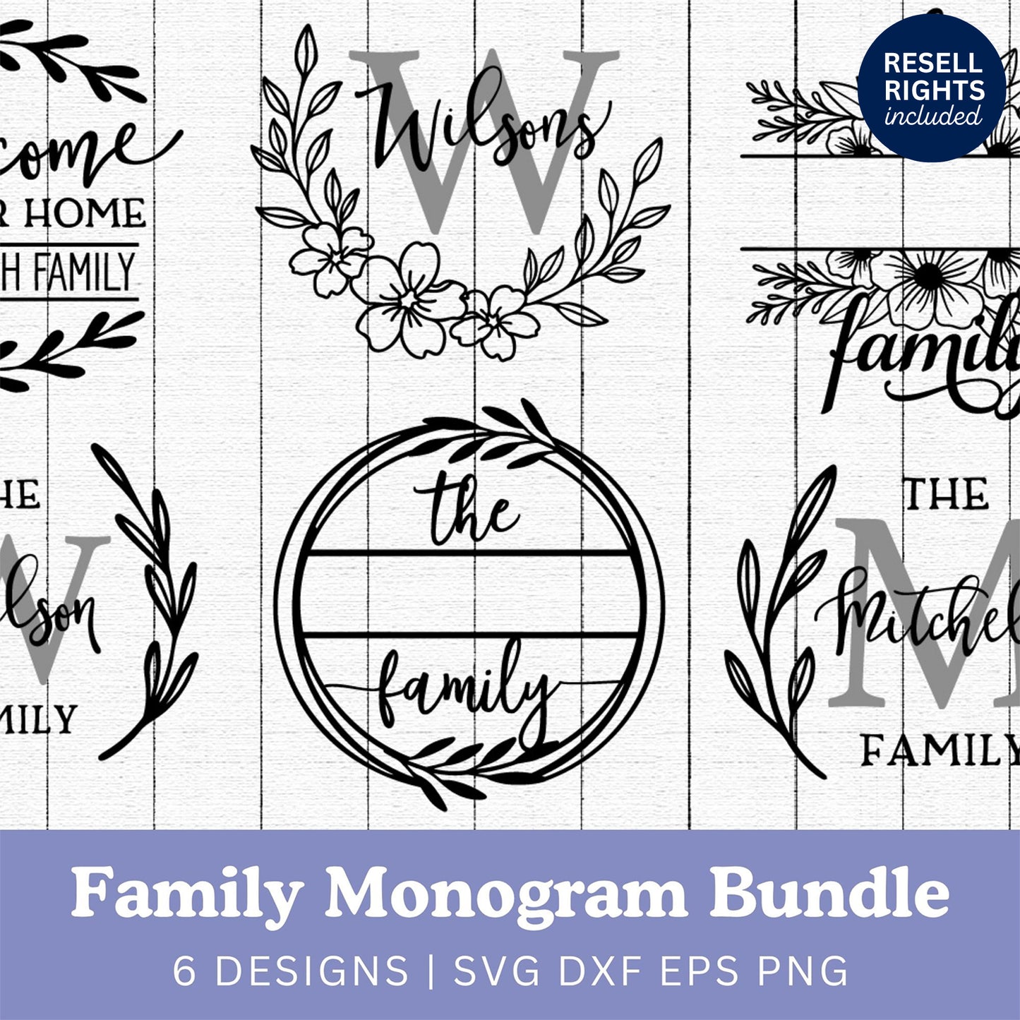 Family Monogram SVG Bundle | Resell Rights Included