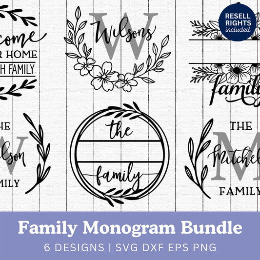 Family Monogram SVG Bundle | Resell Rights Included