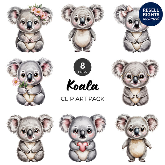 Koala Clipart Pack | Resell Rights Included