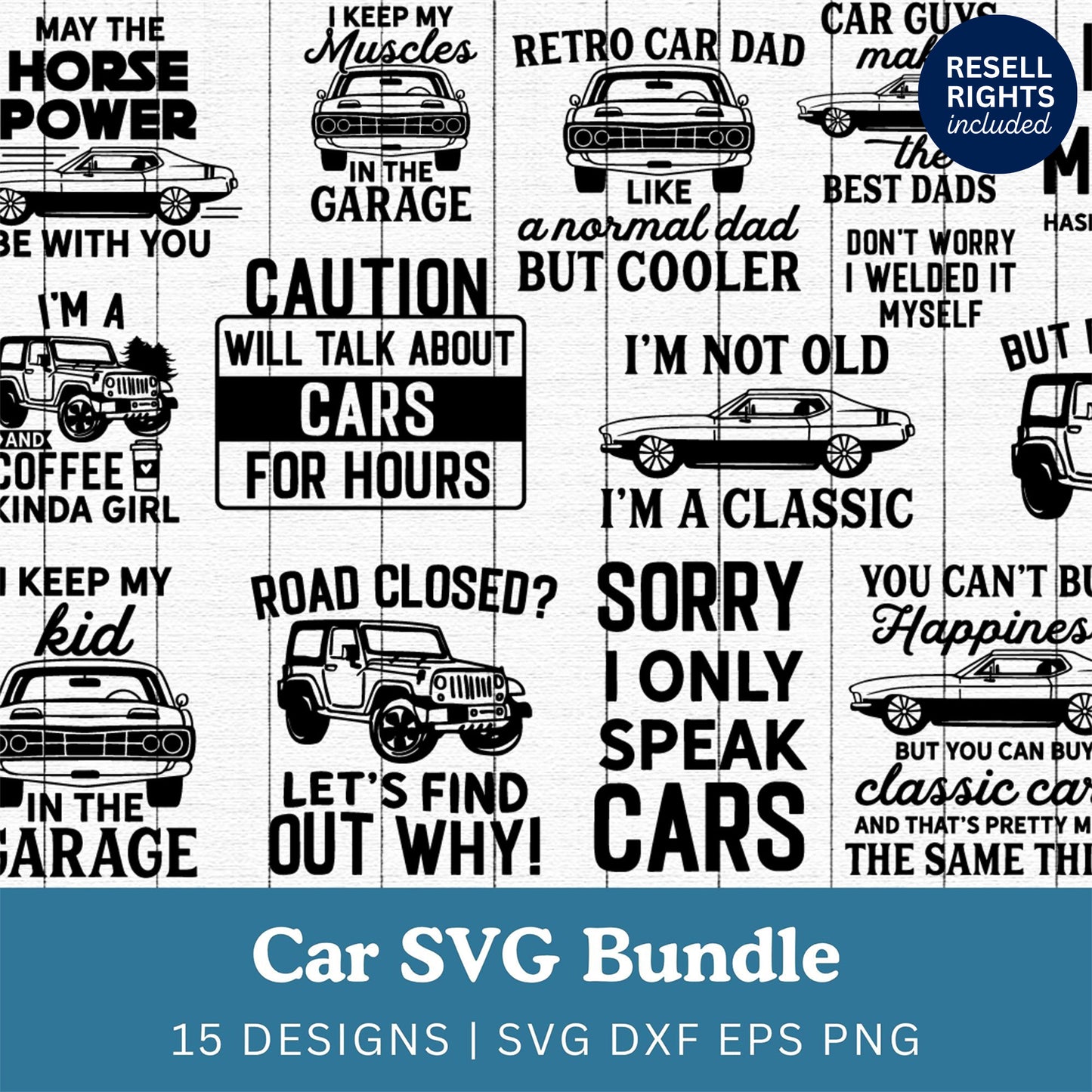 Car Lover SVG Bundle | Resell Rights Included