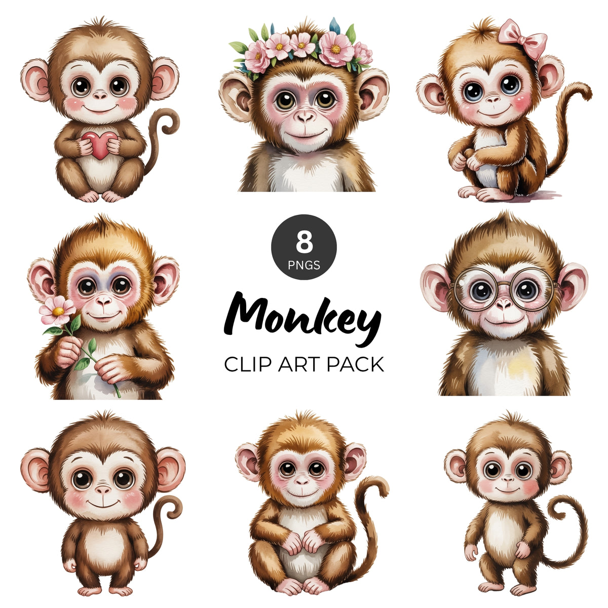 Monkey Clipart Pack