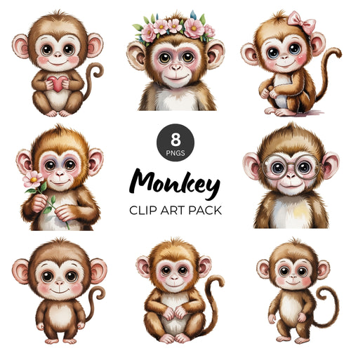 Monkey Clipart Pack