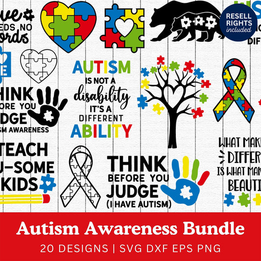 Autism Awareness SVG Bundle | Resell Rights Included