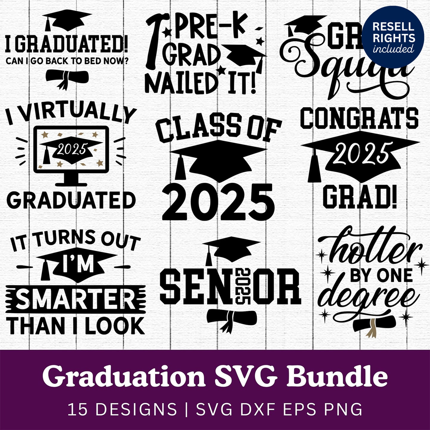 Graduation SVG Bundle | Resell Rights Included
