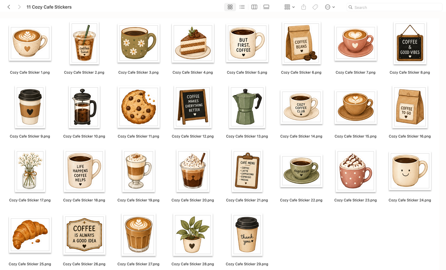 Cozy Cafe Stickers