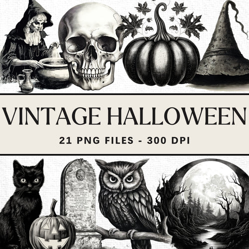 Vintage Halloween Clipart Pack