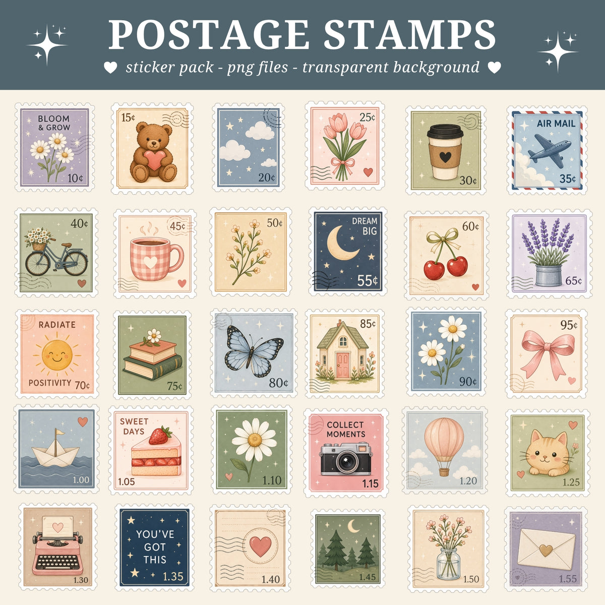 Postage Stamp Stickers