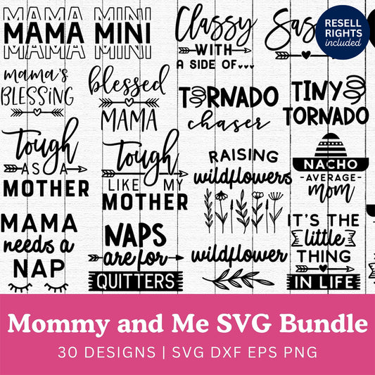 Mommy and Me SVG Bundle | Resell Rights Included