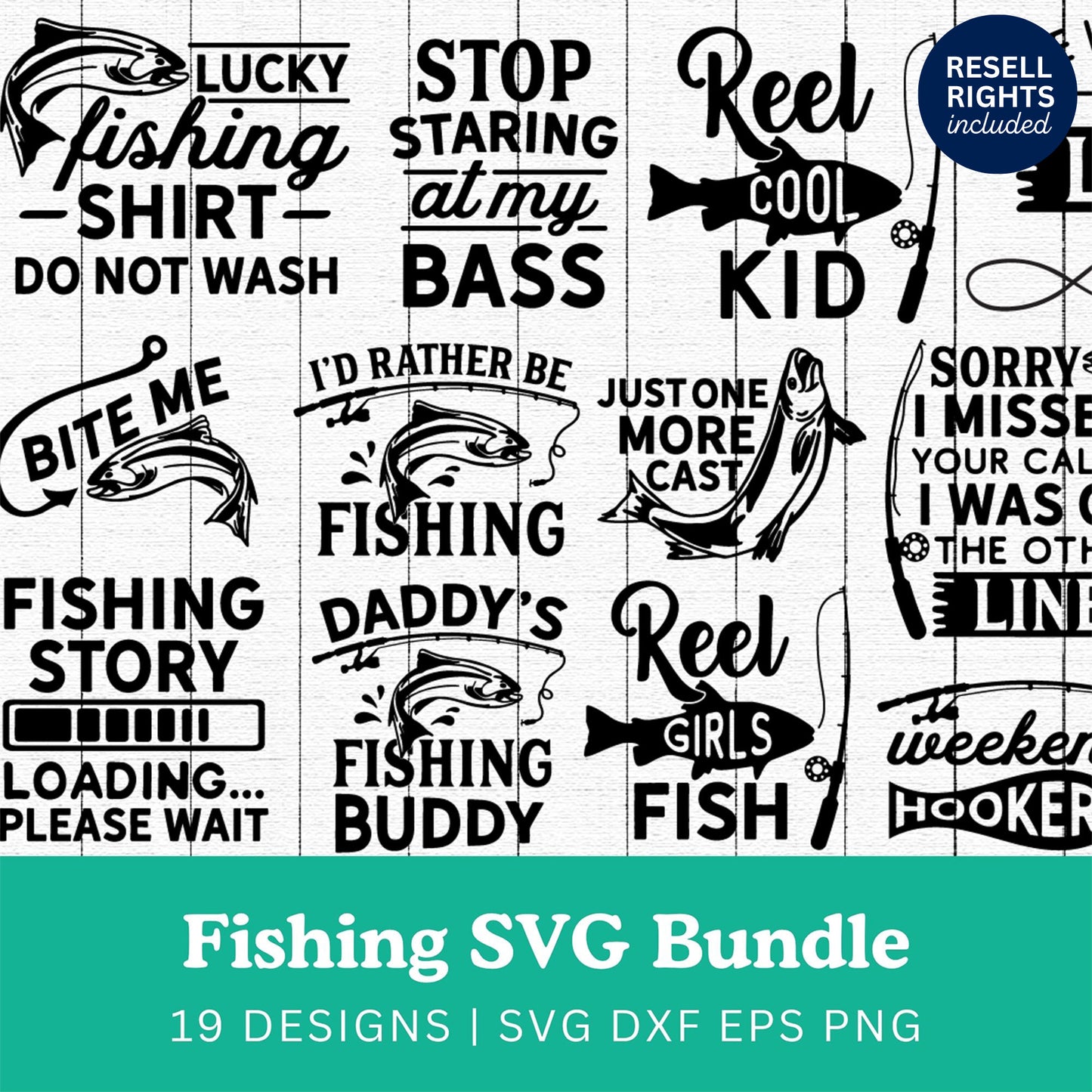 Fishing SVG Bundle | Resell Rights Included