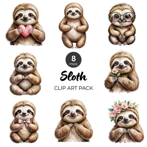 Sloth Clipart Pack